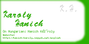 karoly hanich business card